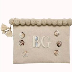 Bergdorf Goodman Bag Beach Seashells Tassel Pom Pom Large NEW